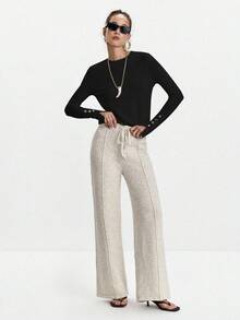 Lumivelle 百搭圆领休闲百搭长袖针织汗衫