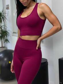 Innovista Conjunto de entrenamiento sin costuras de color rojo bronceado, con alto soporte, secado rápido, ropa deportiva diaria, yoga, entrenamiento HIIT, de oficina al gimnasio, mallas, ropa deportiva de otoño, sujetador, pantalones de compresión, control del abdomen, figura favorecedora, cardio, running, ejercicio al aire libre, saludable, listo para TT, Reel de IG, OOTD, conjunto de fitness de mamá trabajadora de 2 piezas, equipo de rendimiento atlético