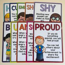 10 Pcs Educational English Emotion Posters For Kids Preschool, Learn & Grow Child Development Posters Fun Learning For Kids Chart - Multicolor - View 3