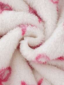 2件套幼儿女童休闲纯色毛绒蝴蝶结装饰外套和裤子套装 - 粉色 - 查看 3