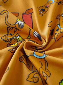 SCOOBY-DOO X SHEIN Quần lót boxer nam họa tiết hoạt hình thoải mái - màu nâu - Xem 4