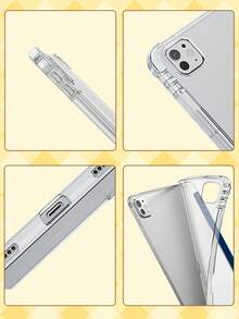 Tom and Jerry Artist x SHEIN 1个可爱卡通iPad保护套，高端质感，简约全透明，柔软防摔硅胶材质，带折叠支架，是送给女孩和学生的完美礼物。兼容iPad第10代/iPad第7/8/9代（10.2英寸）/iPad Air 5/Air 4（10.9英寸）/iPad（A16）11英寸第11代（2025款）。 - 彩色 - 查看 9