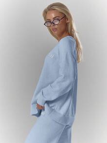 MUSERA Oversized Rundhalsausschnitt Weicher Strick Pullover Top Nur Herbst Gemütlich Niedlich Lässig Kaffee Club Winter Weihnachten Elegant Abendparty Neujahr