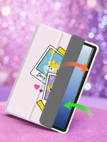 THE POWERPUFF GIRLS X SHEIN 1个可爱创意卡通花朵、泡泡、毛茛图案简约防震时尚平板电脑保护套，万圣节和圣诞节礼物，兼容三星Galaxy Tab、iPad 10代、iPad 7/8/9代（10.2英寸） - 彩色 - 查看 8