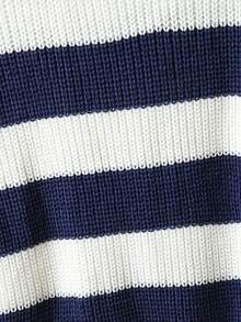 SHEIN 1 Áo len cổ tròn sọc màu cổ điển dành cho bé gái, độ dày thông thường, viền và cổ tay bo gân, mềm mại và thoải mái, thích hợp mặc thường ngày, ngoài trời, tiệc tùng, đi học và các dịp khác vào mùa thu/đông - Nhiều màu - Xem 4