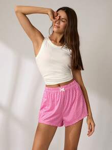 Snug Zone Women's 3pcs Plaid Patterned Pajama Bottom Sleep Shorts Set - Multicolor - View 6