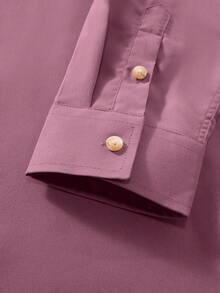 Manfinity Nomadique Áo sơ mi dài tay phong cách cao bồi miền Tây dành cho nam - Bụi hồng - Xem 4