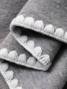 Livesso Damen Herbst/Winter Strickjacke mit Muschelstickerei