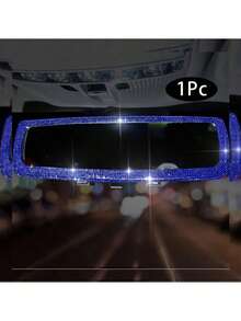 Rhinestone Decorated Car Rearview Mirror Cover, Creative Personalized Cute Accessory For Women - With drill - View 6