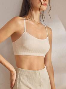 Ocili Women's Comfortable Cotton Rib Knit Bra - Khaki - View 6