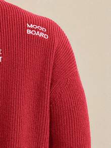 SWAVVY Men's Casual Letter Embroidered Crew Neck Sweater, Long Sleeve, Autumn/Winter