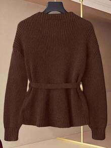 GlowEve New V-Neck Cardigan For Women, European And American Style Color Blocking Elegant Minimalist Fashion Knit Top