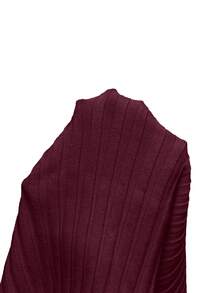 Franclia Sweater Pullover Leher V Berlapis Putih Elegan dan Unik Terbaru untuk Wanita, Musim Gugur/Dingin - Burgundy - View 7