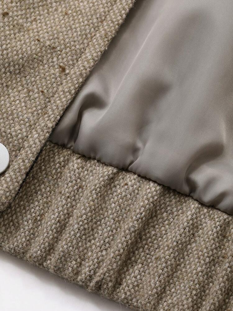 Women's Contrast Color Collar Patchwork Loose Casual Jacket