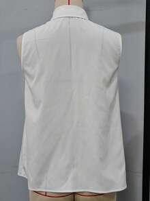 SHEIN Privé Women's Casual Summer Versatile Simple Solid Color Sleeveless Blouse