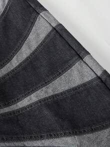 ROMWE MEN Street Life Men's Minimalist Print Heavy Distressed Straight Leg Jeans - Grey - View 5
