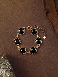 Glisma 玻璃珠手链，服饰，哥特风，复古，串珠，西部风珠宝，金属质感，宝石，秋冬款，送给妈妈/女士/女孩/母亲，高档，复古，十字架 - 彩色 - 查看 3