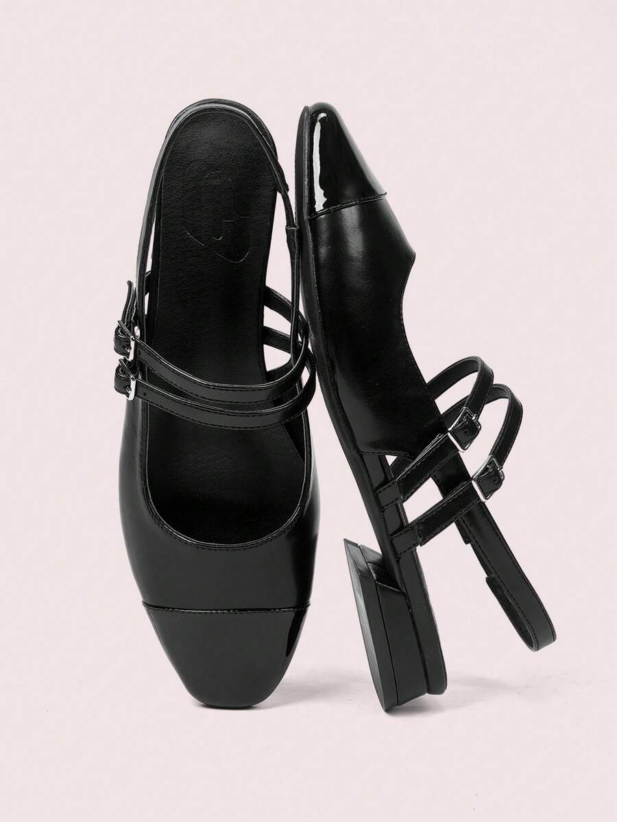 CUCCOO DOLLMOD Women's Black Mary Jane Flats, Simple Design With Ankle Strap, Suitable For Commuting, Dating, Gatherings, Parties, Holidays And Vacations For Christmas - Black - View 1