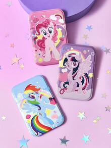 My Little Pony X SHEIN 可爱图案印花PU皮革材质粉色可折叠高清便携镜，可独立支撑或手持，轻巧便携，方便检查妆容细节，适合旅行和通勤，独角兽、暮光闪闪、碧琪、云宝黛西图案，紫色、粉色、蓝色 - 彩色 - 查看 9