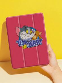 Tom and Jerry Artist x SHEIN 1个可爱创意卡通图案防震时尚平板电脑保护套。万圣节和圣诞节礼物，兼容iPad 10代/iPad 7/8/9代（10.2英寸）/iPad Air 5/Air 4（10.9英寸）。 - 彩色 - 查看 7