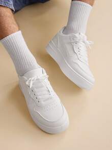 CUCCOO EASI 时尚男女休闲运动鞋，百搭舒适帆布鞋，适合户外运动 - 白色 - 查看 5