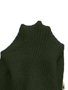 Franclia Women's Fashionable Elegant Versatile Long Sleeve Pullover Knit Dress, Unique & Exquisite, Suitable For Spring & Autumn - Dark Green - View 6