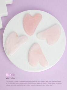 1件心形设计刮痧板天然玉石面部按摩器，女士护肤面部按摩工具，精美礼品，美容，护肤产品，SPA，自我护理，护肤工具，面部护理，美容师用品，按摩，面部按摩工具，面部滚轮 - 彩色 - 查看 11