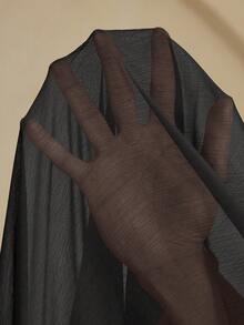 EMERY ROSE Đầm tay dài xòe cổ chữ V bằng vải satin phong cách Âu Mỹ thời trang đa năng, đi làm, thu đông - màu đen - Xem 7