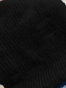 Elenzga Plus Size Women Casual Chic Daily Commute Simple Solid Asymmetrical Collar Batwing Sleeve Loose Knit Sweater, Autumn/Winter 3 Day Delivery Black Goth - Black - View 8
