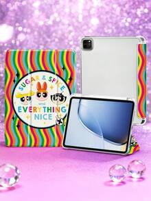 THE POWERPUFF GIRLS X SHEIN Étui de protection mignon et créatif avec motif de fleurs, de bulles et de boutons d'or. et antichoc. Cadeau d'Halloween et de Noël. Compatible avec Samsung Galaxy Tab S6 Lite 10,4 pouces, iPad (A16) 11e génération 11 pouces 2025, iPad 7e/8e/9e génération (10,2 pouces) - Multicolore - Voir 6