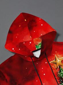 Manfinity Homme Men's Christmas Snowman Print Drawstring Hooded Sweatshirt Cozy Fall & Winter Styles  Christmas Women Tops Christmas Women Shirts  Christmas Outfits  Christmas Men Shirt  Christmas Gifts  Men Hoodies  Men Gifts Mens Hoodies Graphic - Multicolor - View 4