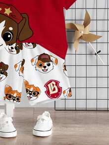 Bubblio 2pcs PUPPIES Kids Graphic Casual Crew Neck Short Sleeve T-Shirt And Shorts Set, Suitable For Summer - Multicolor - View 5