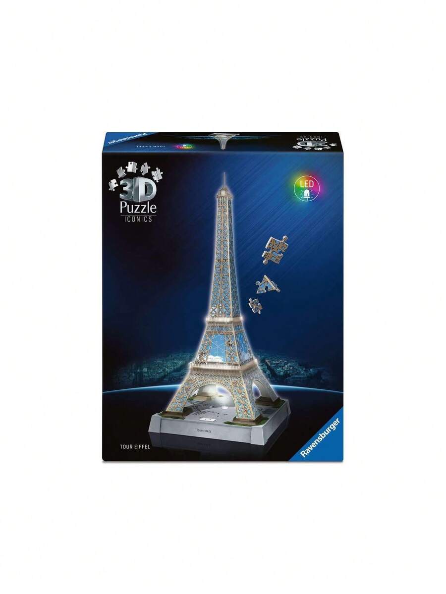 Ravensburger Eiffel Tower Light Up 3D Puzzle 216 Piece Jigsaw Puzzle Age 8 Years+ 12008024 - Multicolor - View 1