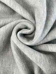Flirla Hanorac din fleece pentru femei, gri cu guler alb din blană artificială, imprimeu cu buline și stele, ținută casual/de navetă, toamnă/iarnă - Gri - Vizualizare 8