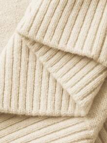 DAZY 女士字母图案圆领休闲长袖套头毛衣 - 白色 - 查看 6