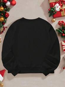 Manfinity Homme Herren süßer Rentier Weihnachts Schwarz Pullover Sweatshirt - Verschiedenfarbig - Übersicht 2