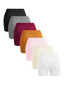 Snug Zone 7 piezas Boyshorts unicolor tejido de canalé - Multicolor - Ver 2