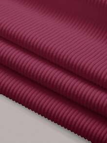 SHEIN BASICS Áo thun cổ tròn tay dài màu trơn đơn giản dành cho nữ - Màu Đỏ Sâu - Xem 5