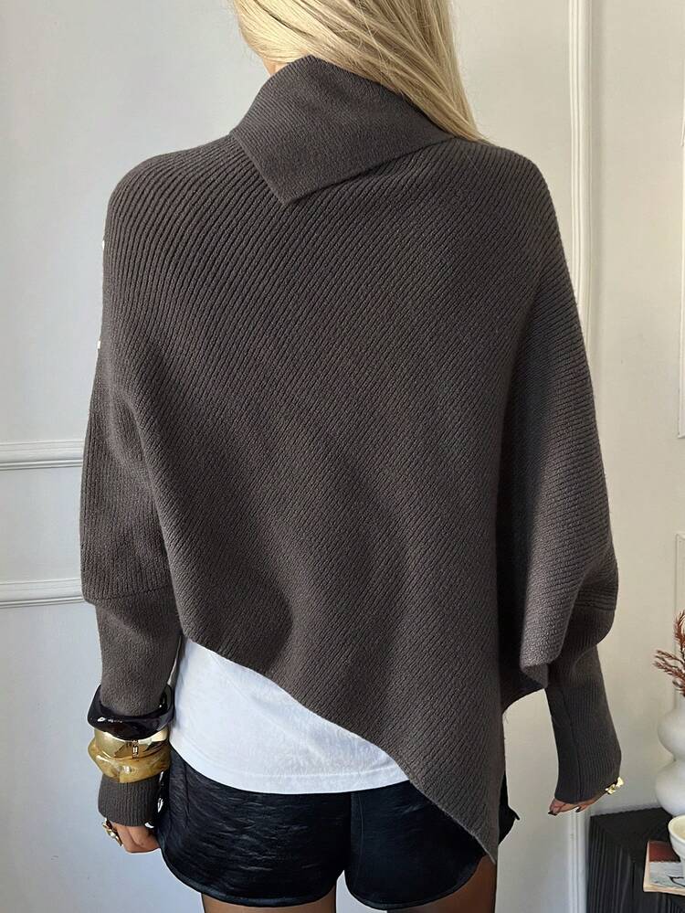 Women's Solid Color Minimalist Long Sleeve Sweater, Everyday Wear