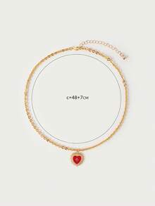 Glisma Dây chuyền mặt dây chuyền 18K dành cho nữ, Trang phục, Phong cách Gothic/Gothic, Phong cách quý tộc cổ điển, Đính hạt, Trang sức phương Tây, Kim loại/Chất liệu, Đá quý, Mùa thu/Đông, Dành cho mẹ/phụ nữ/cô gái/người mẹ, Cao cấp, Cổ điển - Đỏ - Xem 6