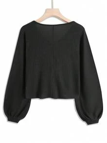 INAWLY 大码休闲宽松V领上衣