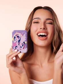 My Little Pony X SHEIN 可爱图案印花PU皮革材质粉色可折叠高清便携镜，可独立支撑或手持，轻巧便携，方便检查妆容细节，适合旅行和通勤，独角兽、暮光闪闪、碧琪、云宝黛西图案，紫色、粉色、蓝色 - 彩色 - 查看 12