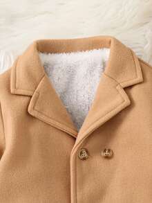 SHEIN Kup 1, a drugi dostaniesz gratis dla chłopca/dziewczynki, 2 szt./zestaw, polar, gruba wełniana kurtka w kolorze szarym z czapką, ocieplany płaszcz, zimowy płaszcz, pikowany płaszcz, wygodny, uniwersalny, prosty, uniwersalny styl, odpowiedni do użytku wewnątrz i na zewnątrz, na narty, do noszenia na co dzień, do sportu, zabawy, na imprezę, do sesji zdjęciowej, na festiwal, Boże Narodzenie, Halloween - Brązowy - Zobacz 4