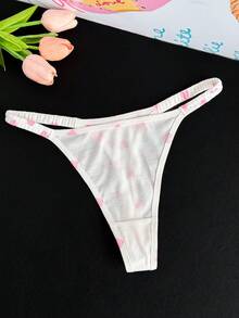 PetitDoll 5pcs/Pack Women's Sexy Thong Panties, Sweet Ribbed Design - Multicolor - View 5