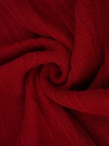 Elenzga Elegantes rotes Meerjungfrauenkleid in Große Größen mit rundem Ausschnitt und Langarm aus Strick - Rot - Übersicht 7