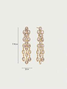 Glisma 18K金女士吊坠耳环，哥特风/复古风，串珠，西部风珠宝，金属质感/纹理，宝石，适合妈妈/女士/女孩/母亲，高级，复古，十字架，夏季/海滩/舞会，多层/宝石/串珠/水晶，吊坠/粗款 - 金黃色 - 查看 6