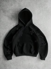 PAVTROS Manfinity Streetrush Sudadera con capucha bordada Brooklyn de estilo callejero popular para hombres, adecuada para festivales de música al aire libre, discotecas, bares, regalo para novio/esposo, regalo de aniversario, negro, ropa de calle, cálido invierno, Navidad, otoño