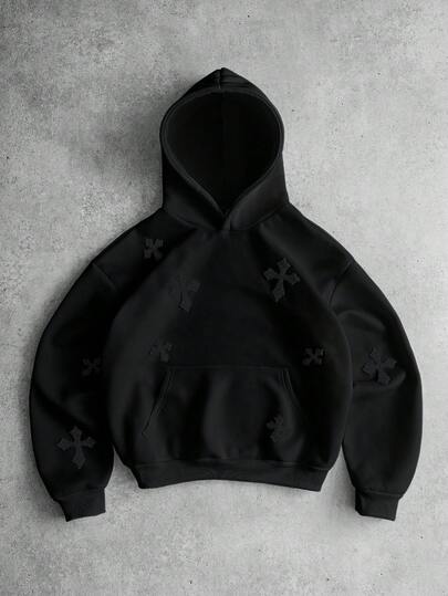 PAVTROS PAVTROS Manfinity Streetrush Sudadera con capucha bordada Brooklyn de estilo callejero popular para hombres, adecuada para festivales de música al aire libre, discotecas, bares, regalo para novio/esposo, regalo de aniversario, negro, ropa de calle, cálido invierno, Navidad, otoño