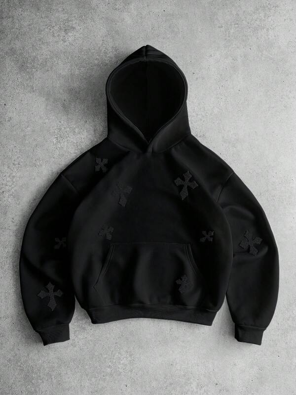 PAVTROS PAVTROS Manfinity Streetrush Sudadera con capucha bordada Brooklyn de estilo callejero popular para hombres, adecuada para festivales de música al aire libre, discotecas, bares, regalo para novio/esposo, regalo de aniversario, negro, ropa de calle, cálido invierno, Navidad, otoño