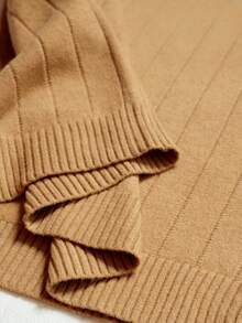 RONVEXI 男士休闲圆领长袖毛衣，秋冬季 - 駝色 - 查看 7